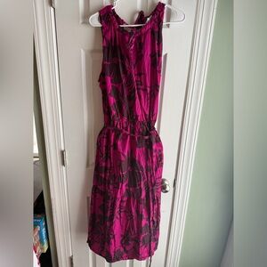 Ava & Viv Vibrant Pink and Black Maxi Dress